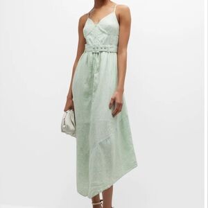 JONATHAN SIMKHAI LEIGHTON BELTED HANDKERCHIEF HEM DRESS